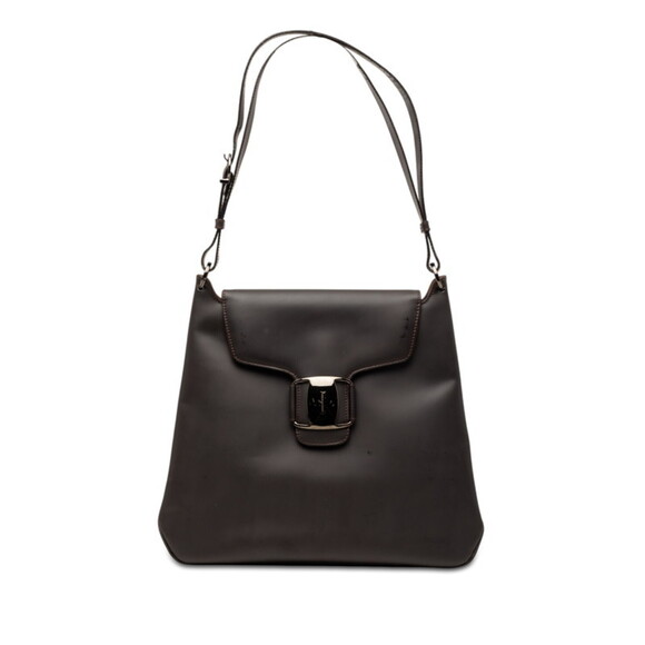 SALVATORE FERRAGAMO Handbags - Salvatore Ferragamo Vara Shoulder Bag, Dark Brown Leather, Women's